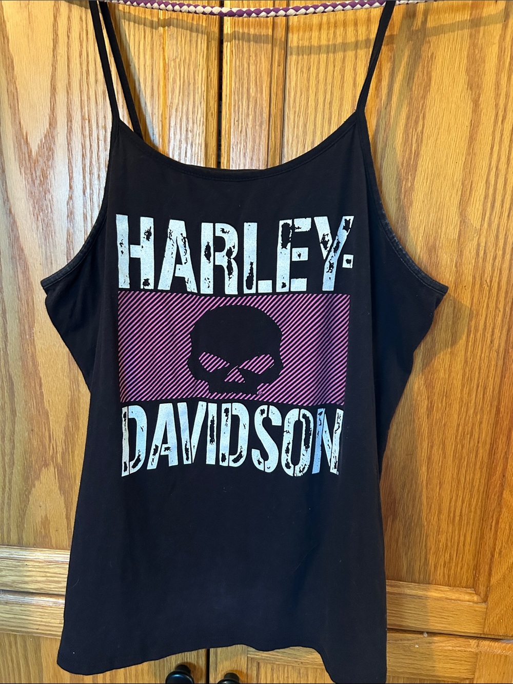 Harley-Davidson Black Tank with Purple Stripe Skull